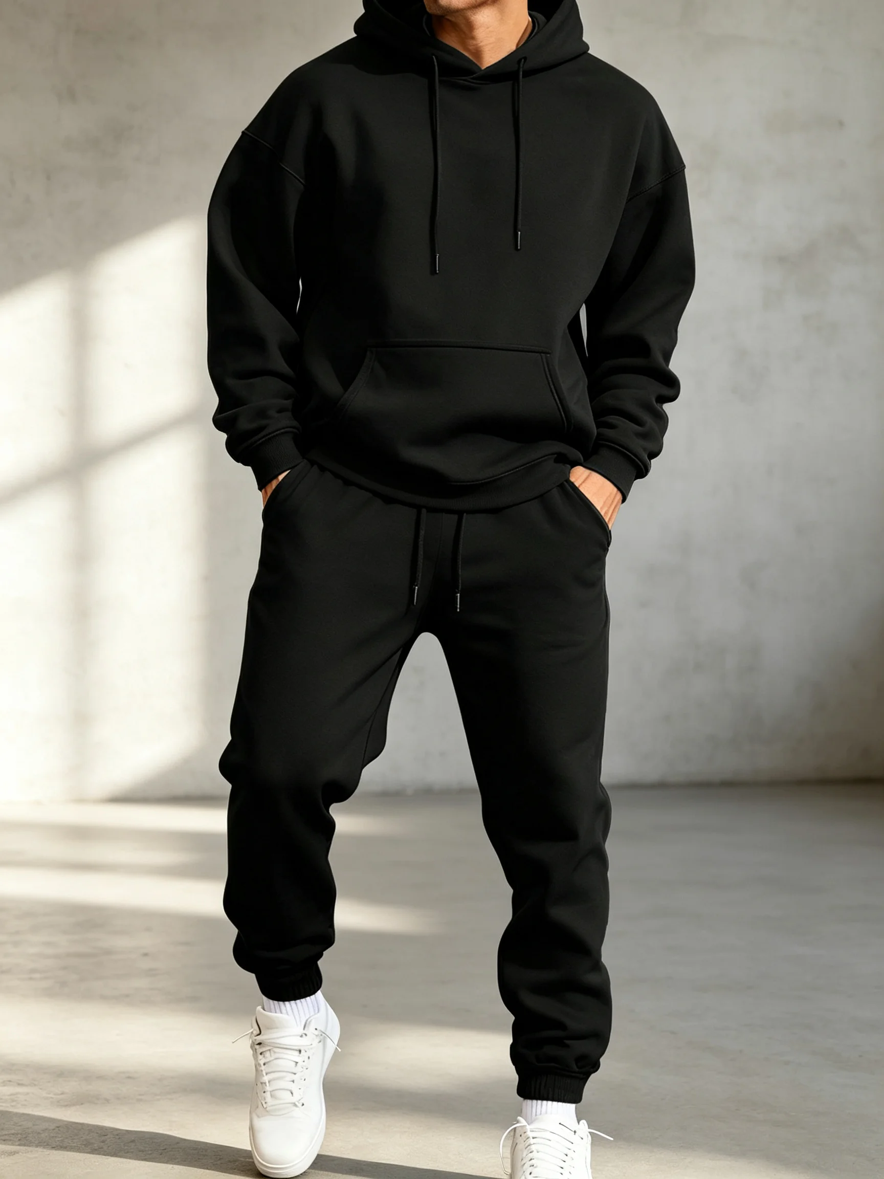Set Hoodie Pria, Warna Solid u - Mens Fashion Clothes ulasan dan harga