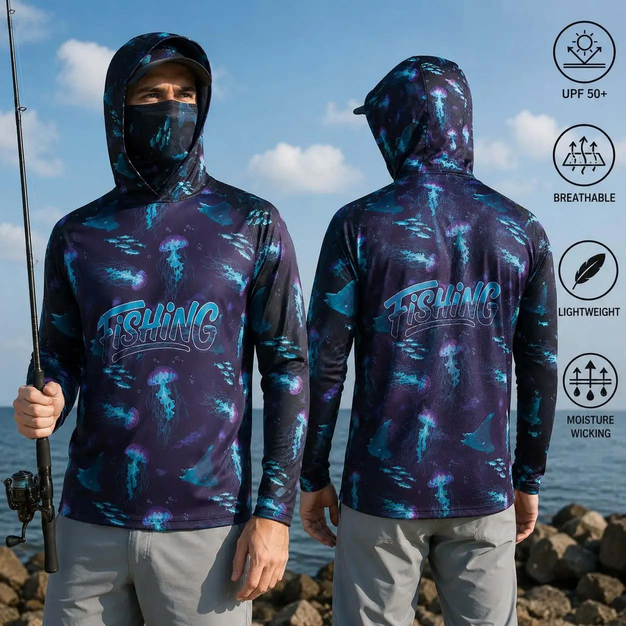 Baju Memancing dengan Tudung,  - Mens Fashion Summer ulasan dan harga